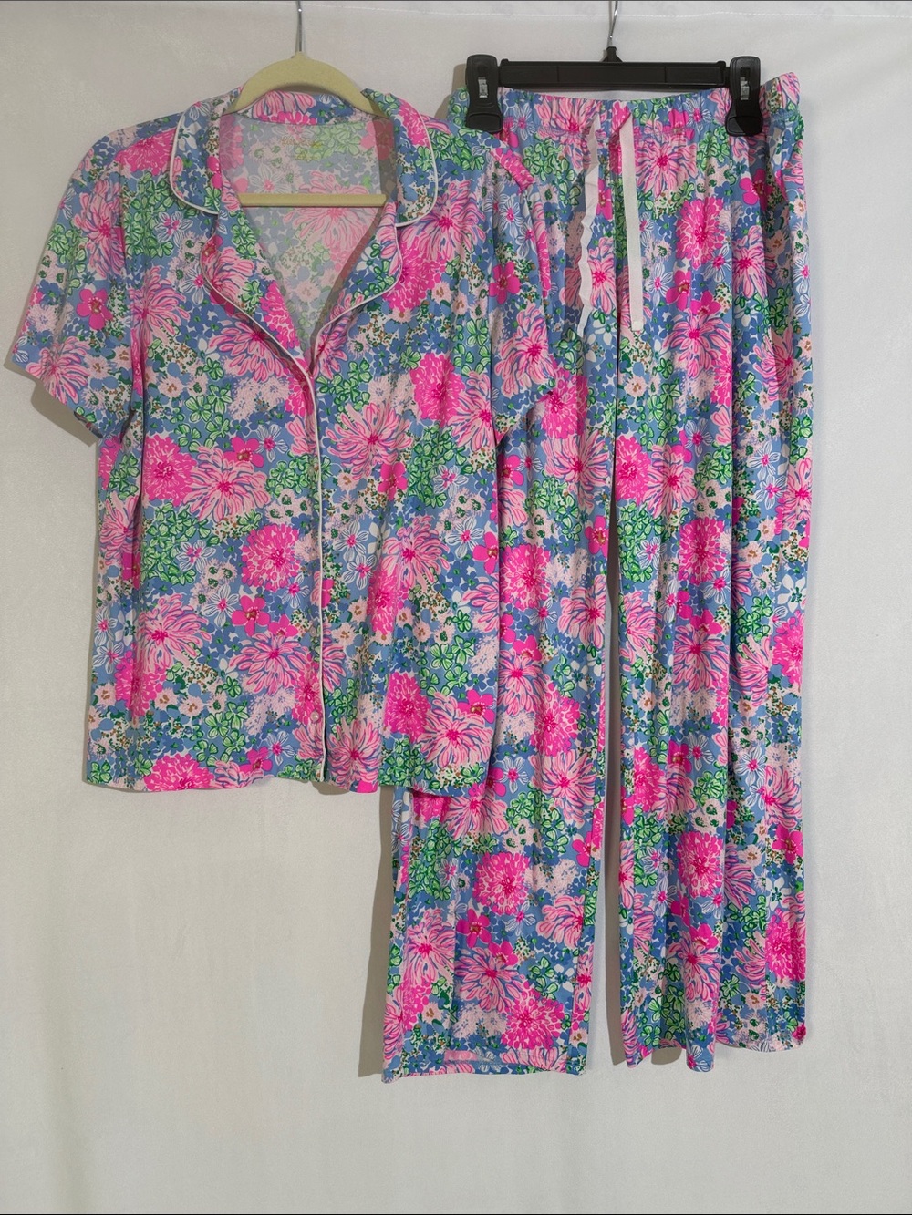 Lilly Pulitzer Pajama Set XL Colorful Floral Print EUC